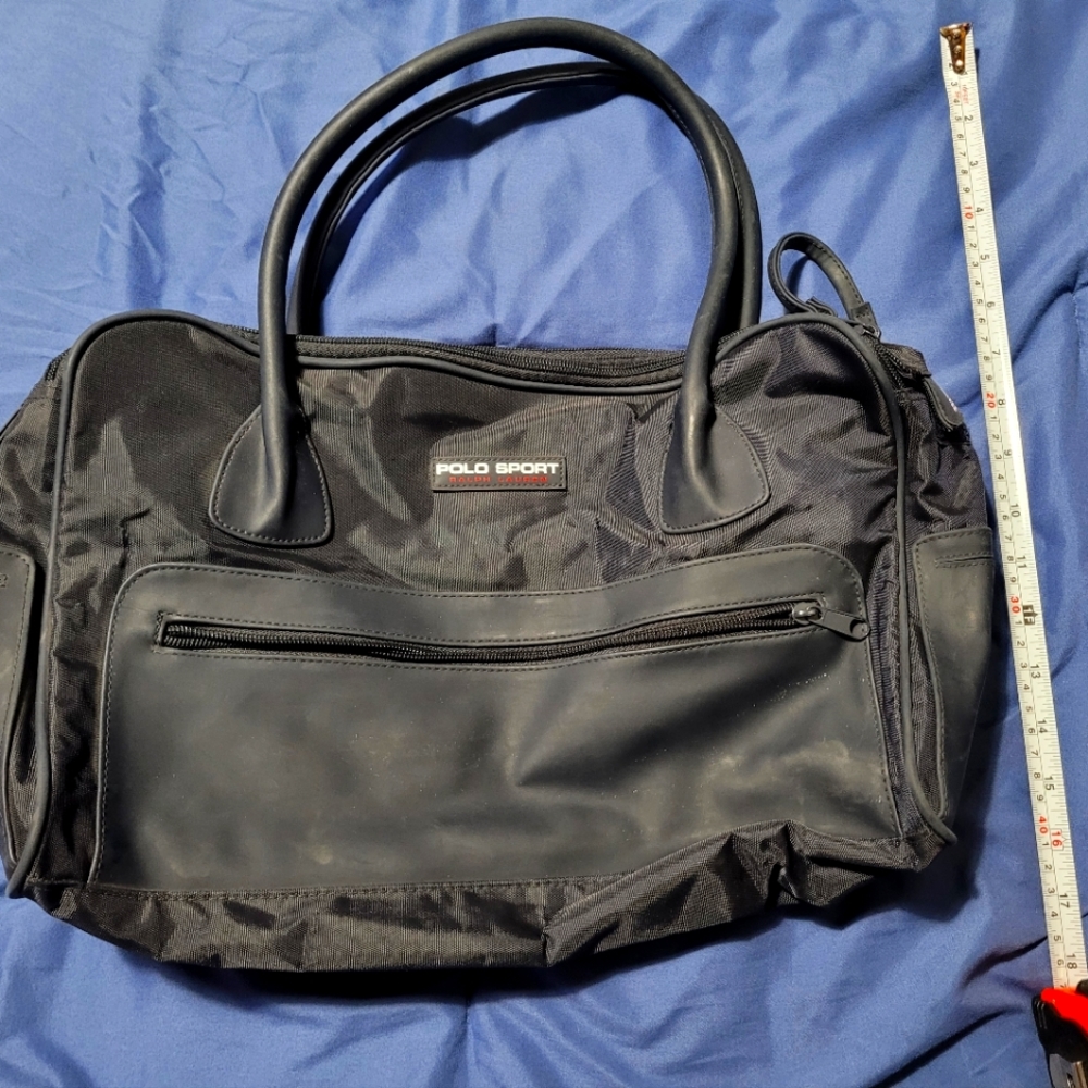 Vintage 90s Polo Sport Ralph Lauren Handle Bag Large RRL Logo Dark